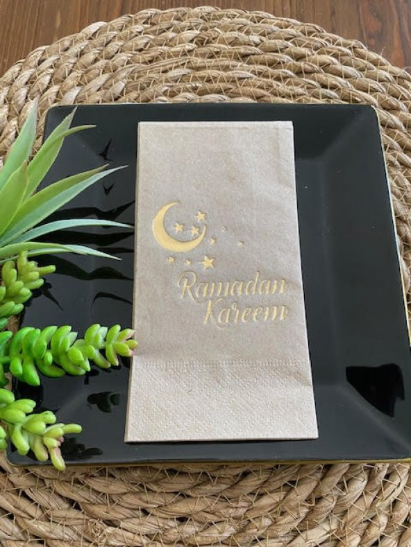 Gold Yaldızlı Kraft Ramadan Karem Peçete 16 Adet ürün görseli 1