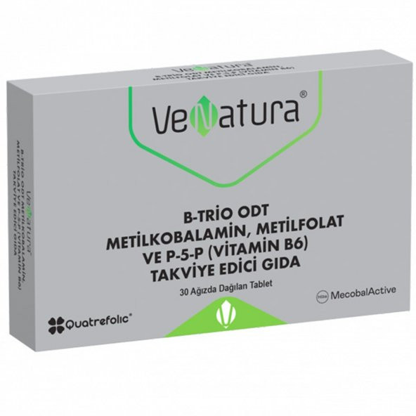Venatura B-trio Odt Metilkobalamin, Metilfolat ve P-5-p (Vitamin B6) 30 Tablet ürün görseli 1