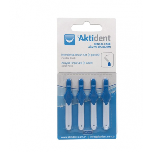 Aktident Arayüz Fırçası 0,60 mm Mavi 4lü ürün görseli 1