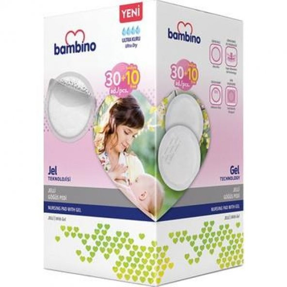 BAMBİNO GÖĞÜS PEDİ JELLİ 40 LI T071 ürün görseli 1