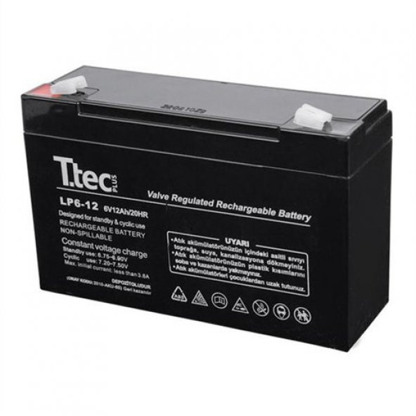 Ttec 6 Volt 12 Amper Bakımsız Kuru Akü ürün görseli 1