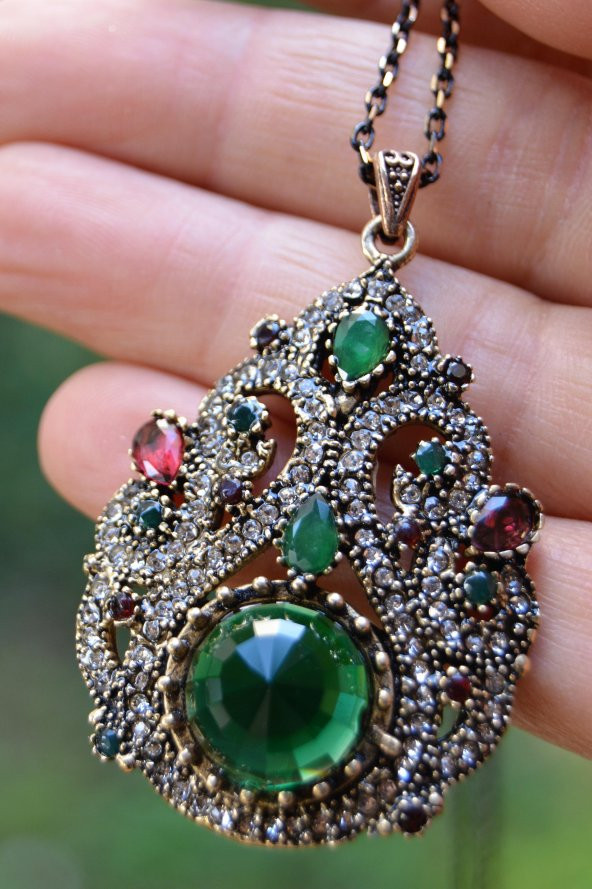 STONEAGE JEWELLERY Zümrüt Doğal Taş Kolye ürün görseli 1