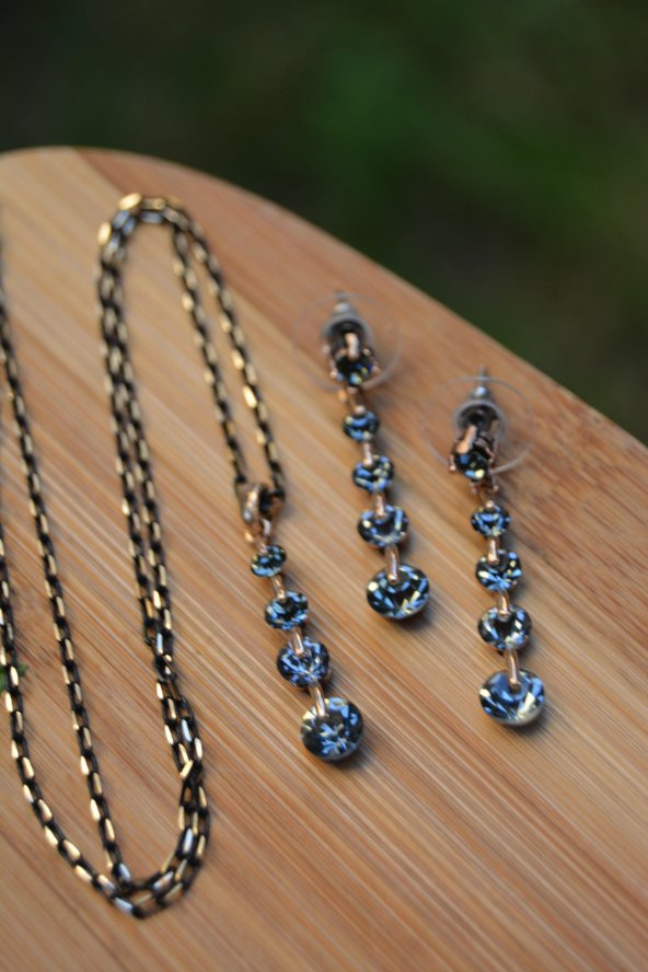 STONEAGE Antrasit Taşlı Zirkon Bayan Set - Resim 2