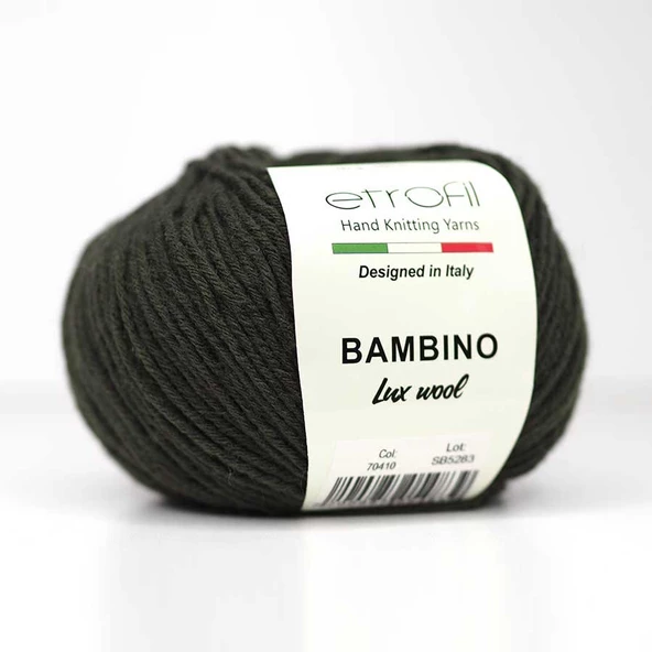 Etrofil Bambino Lux Wool 70410 Haki Melanj ürün görseli 1