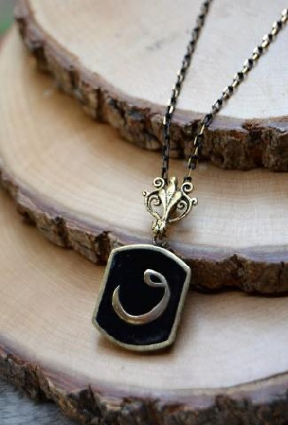 STONEAGE JEWELLERY Vav Harfli Bronz Bayan Kolye ürün görseli 1