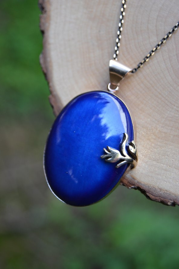 STONEAGE JEWELLERY El Yapımı Çini Kolye - Resim 4