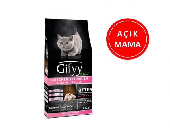 Gifyy Tavuklu Yavru Kedi Maması 1 Kg AÇIK ürün görseli 1