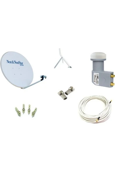 Televizyon Çanak Anten Takımı Full Set 85Cm Çanak Anten + Çiftli Lnb + Kablo ürün görseli 1