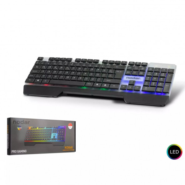 NODAR ND868 KLAVYE OYUN LEDLİ SLİM Q ürün görseli 1