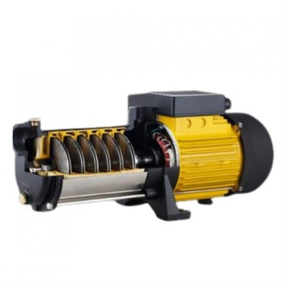 VORTEX VKP S/S 9-08 M 3.5 HP 220v Paslanmaz Çelik Fanlı Kademeli Yatay Milli Pompa ürün görseli 1