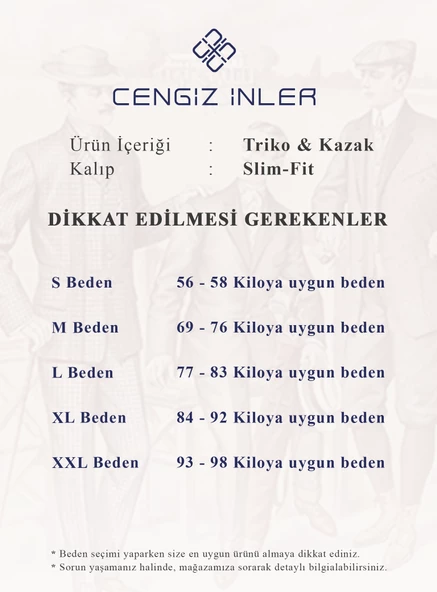 Cengiz İnler Tam Balıkçı Düz Slim Erkek Triko ürün görseli 1