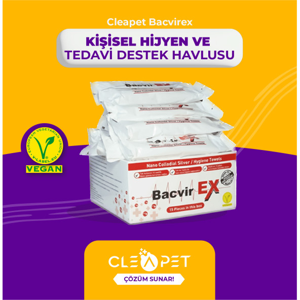 Bacvirex Nano Kolodial Gümüş Hijyen Havlusu (30x30 Cm - Kutu 15 Adet) ürün görseli 1
