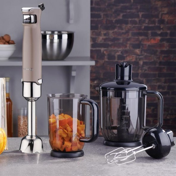KORKMAZ PERFORMİX MEGA BLENDER SET BEJ - Resim 4