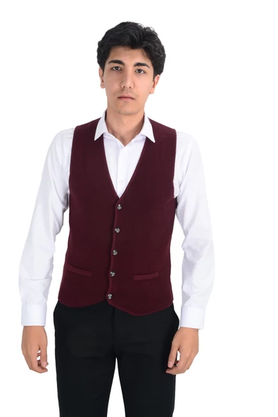 Cengiz İnler Düğmeli Erkek Triko Yelek - Resim 5