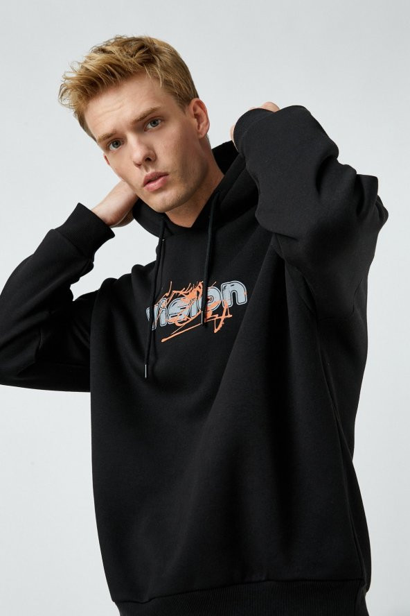 Erkek Siyah Sweatshirt 3WAM70588MK ürün görseli 1