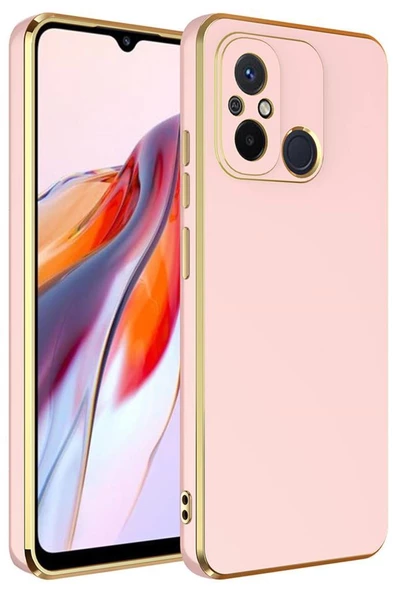 Xiaomi Redmi 12C Kılıf Kamera Korumalı Altın Kenar Tasarım Silikon ürün görseli 1