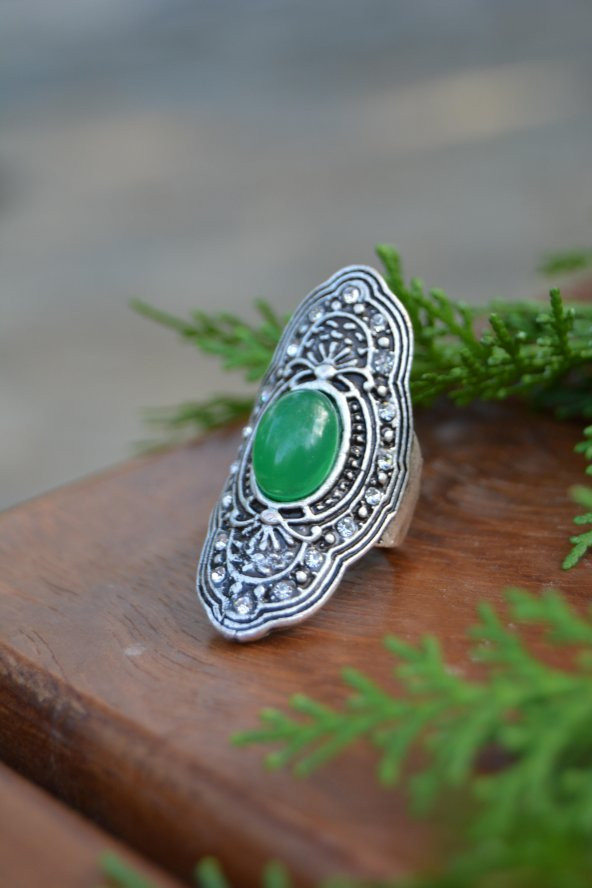 STONEAGE Hint Gümüşü Bohem Ayarlanabilir Bayan Yüzük Minik Toplu Boho Tarz Yerli Üretim Türk Malı ürün görseli 1
