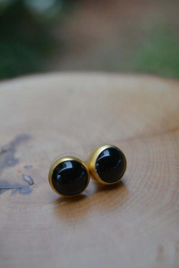 STONEAGE JEWELLERY Oniks Doğal Taş El Yapımı Küpe ürün görseli 1
