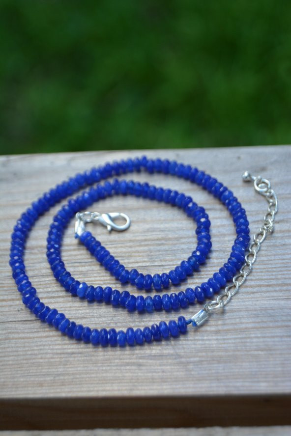 STONEAGE JEWELLERY Bayan Kolye Rondela Kesim Ceyt Doğal Taş ürün görseli 1