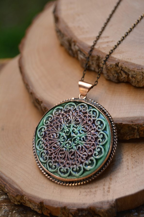 STONEAGE JEWELLERY Özel Tasarım Çini Bayan Kolye - Resim 2