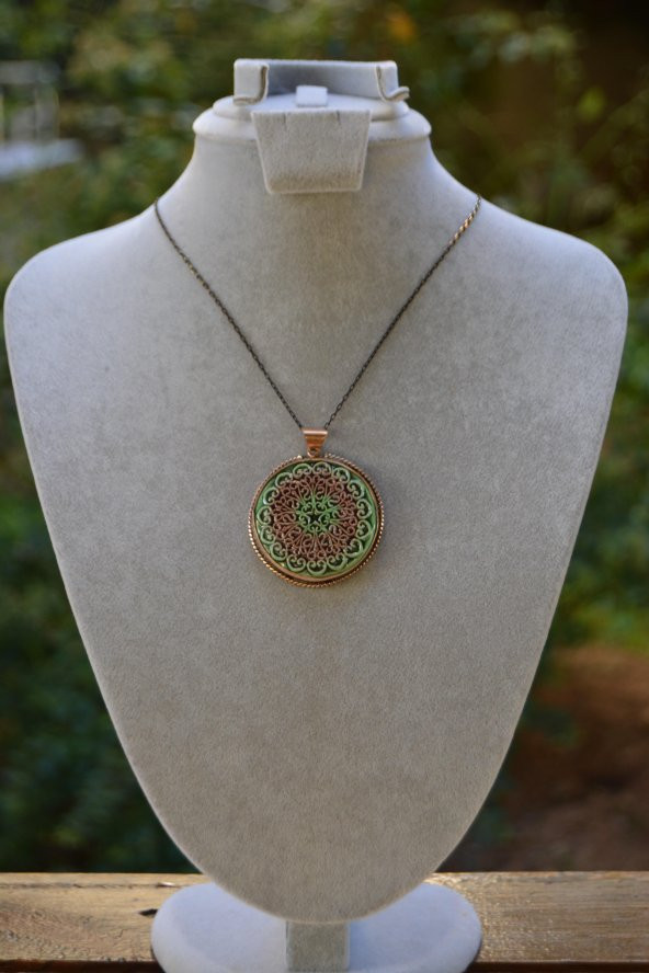 STONEAGE JEWELLERY Özel Tasarım Çini Bayan Kolye - Resim 3