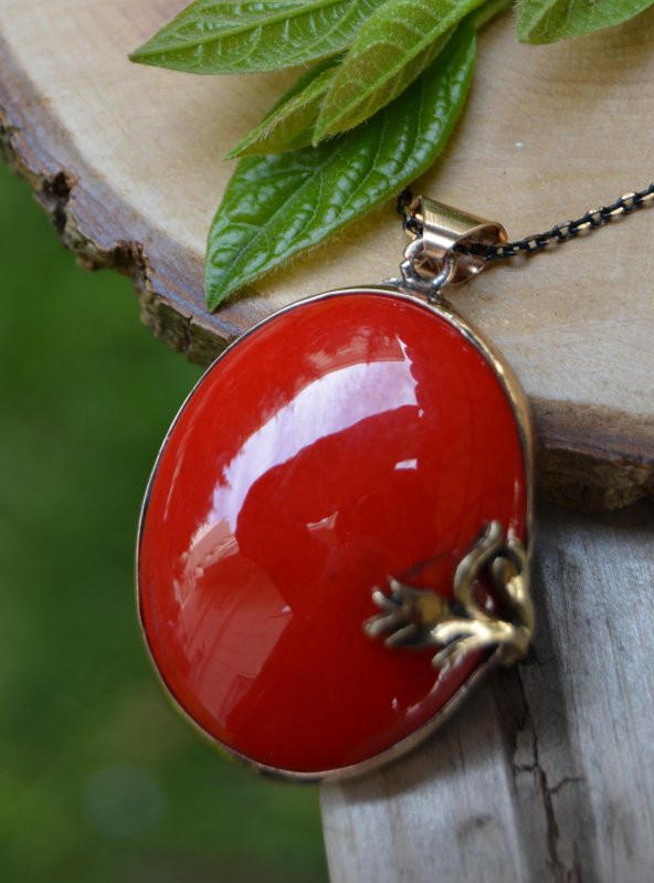 STONEAGE JEWELLERY El Yapımı Çini Bayan Kolye - Resim 3