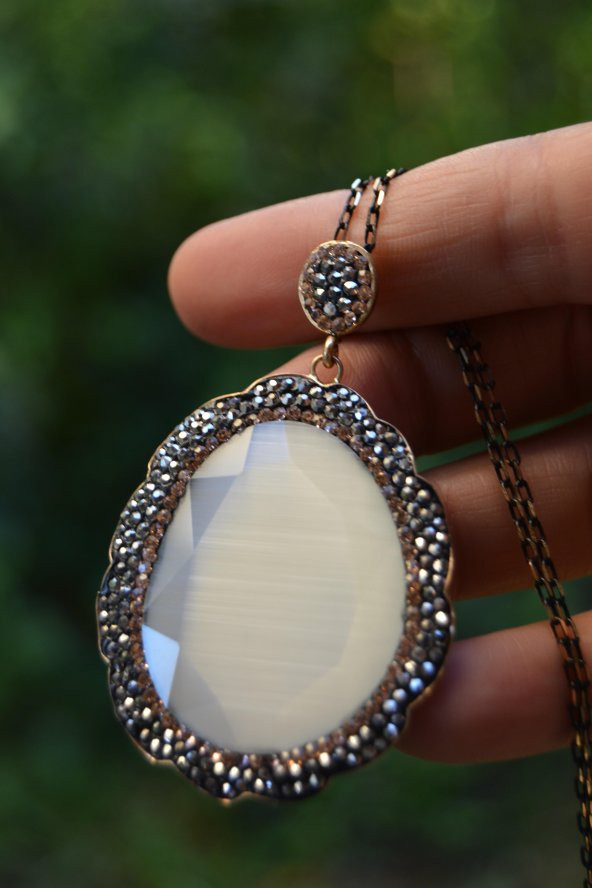 STONEAGE JEWELLERY Kedi Gözü Büyük Kolye ürün görseli 1