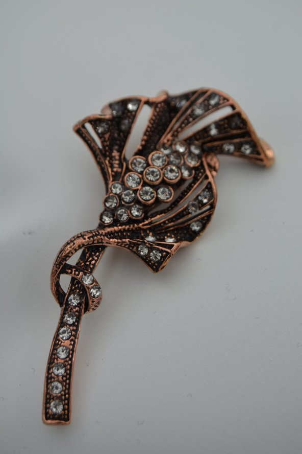 STONEAGE Broş Zirkon Taşlı Bronz ürün görseli 1