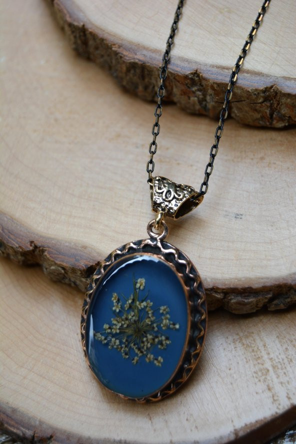 STONEAGE JEWELLERY Gerçek Çiçeklerden Yapılmış Tasarım Bayan Kolye ürün görseli 1
