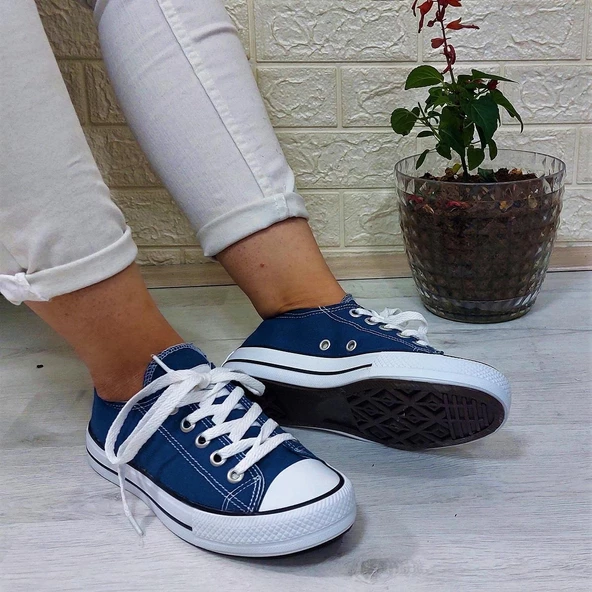 Fiyra 554 Kot Mavi Kısa Unisex Sneaker Keten Spor Ayakkabı ürün görseli 1