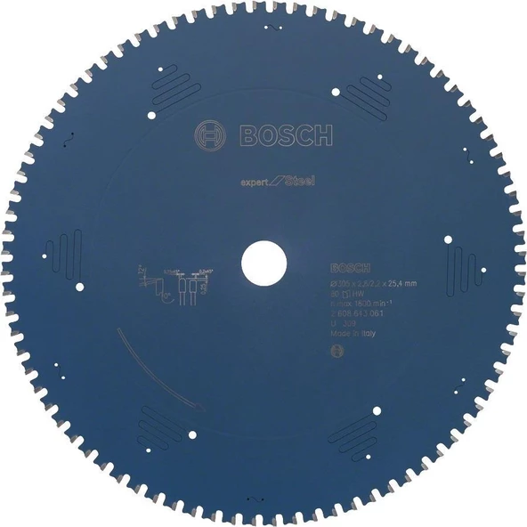 Bosch  Expert Serisi Metal İçin Daire Testere Bıçağı  305X25,4mm 80 Diş ürün görseli 1