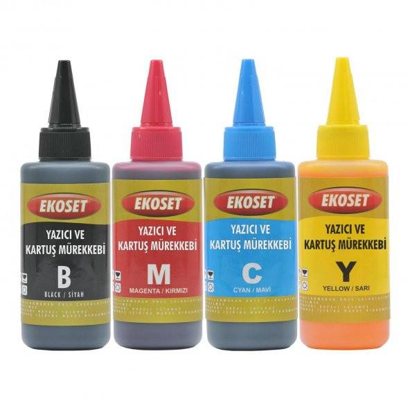 Ekoset Brother BT6000, BT5000 uyumlu mürekkep 4 renk 100 ml ürün görseli 1