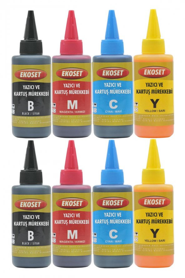 Ekoset Epson L200 L210 L220 L300 L310 L355 Muadil Mürekkep 4x200ml 4 renk ürün görseli 1