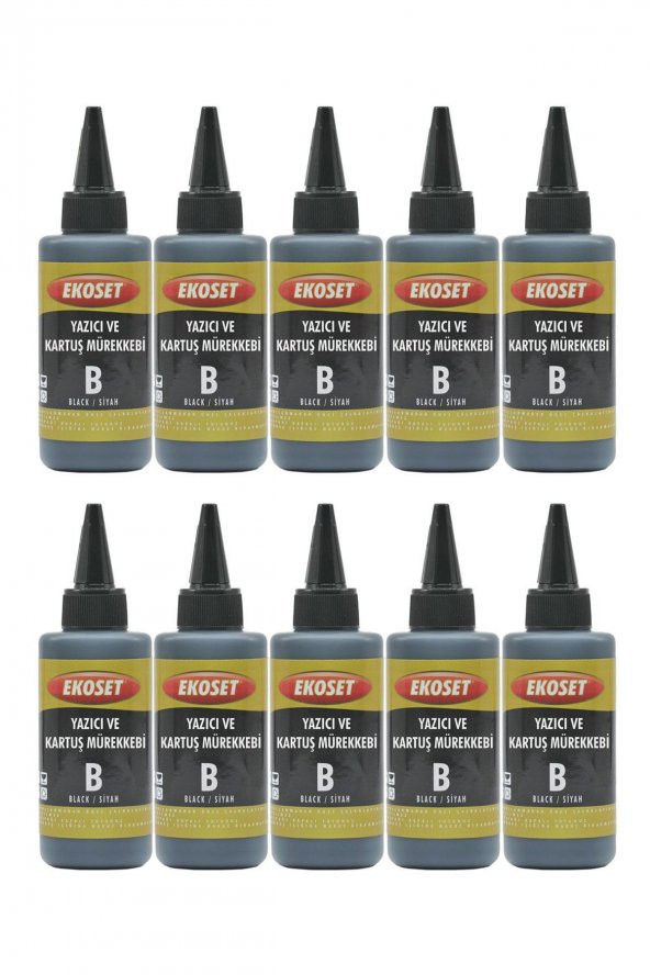 Ekoset Epson L1300 L3050 Siyah Muadil Mürekkep 100ml 10lu set ürün görseli 1