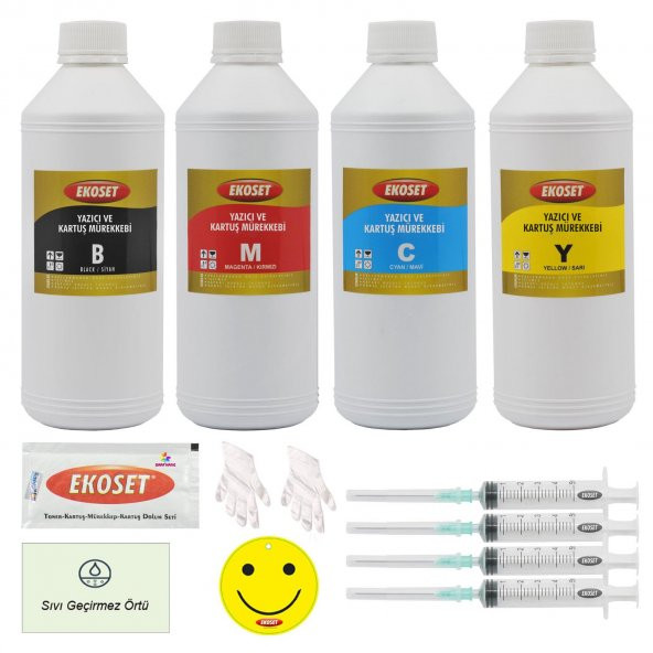 Ekoset Epson EcoTank L3156 Muadil Mürekkep 4 renk 4x1 Litre ürün görseli 1