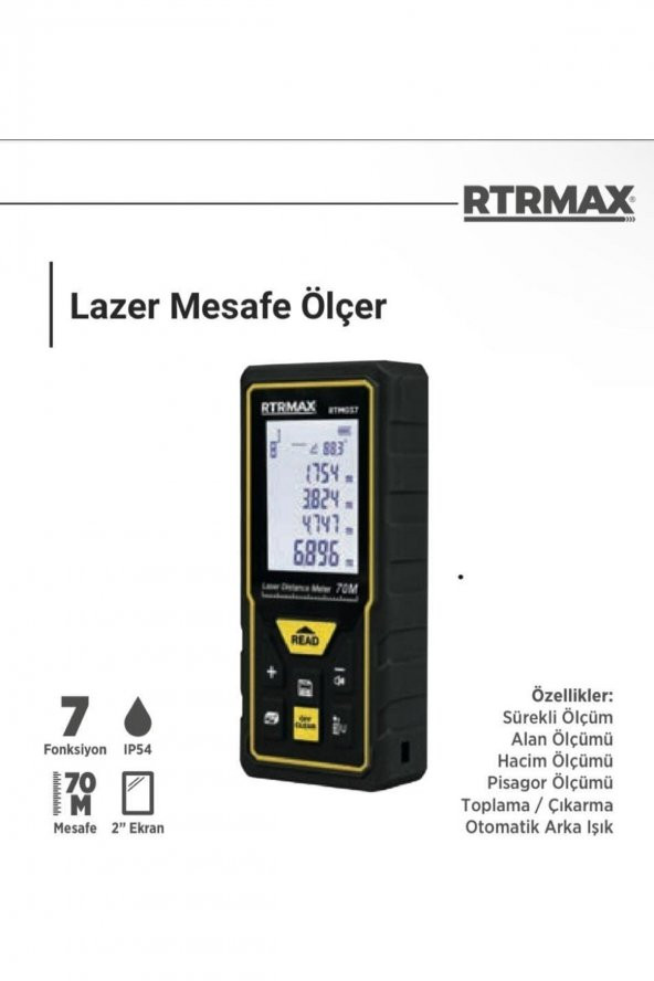 RTRMAX RTM037 LAZER MESAFE ÖLÇER 70 MT ürün görseli 1