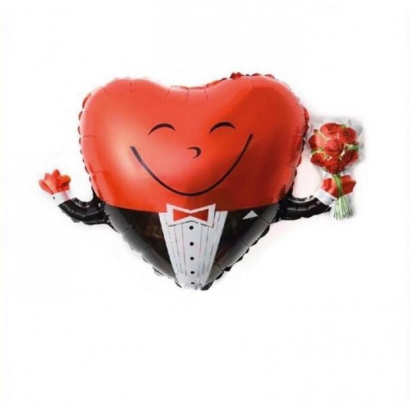 Kalp Adam Folyo Balon 65 cm ürün görseli 1
