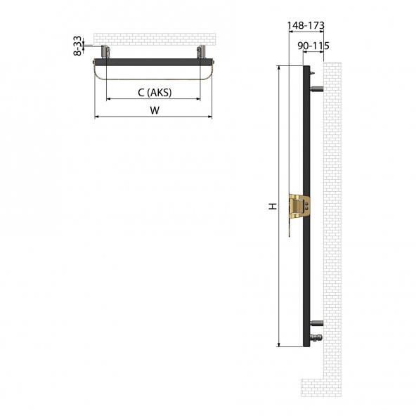 1200x500mm Olivin Paslanmaz Çelik Beyaz Havlupan ürün görseli 1