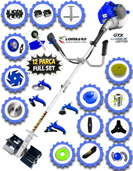 İtaly TEC 880 Benzinli Yan Tipi Tırpan Ot Çim Çalı Biçme Makinası 15 Parça Full Set Güçlü Performans ürün görseli 1