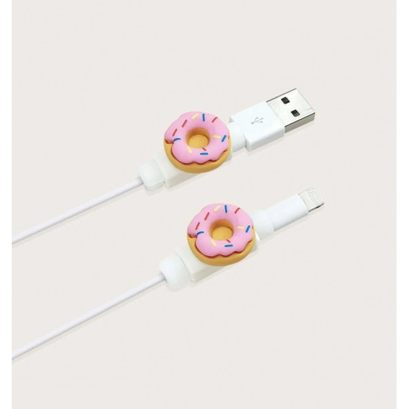 Koyu Pembe Donut Kablo Koruyucu - Resim 2