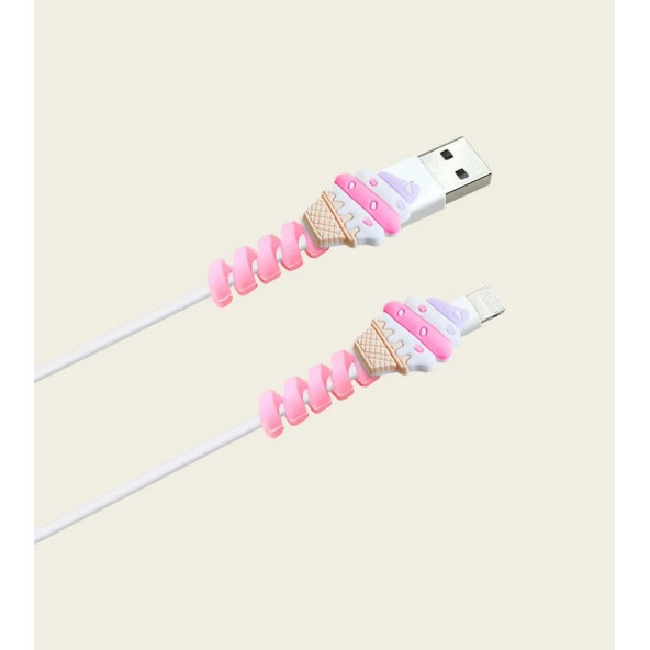 Pembe Dondurma Kablo Koruyucu - Resim 2