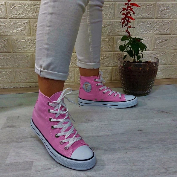 Fiyra 555 Pembe Uzun Unisex Sneaker Keten Spor Ayakkabı ürün görseli 1