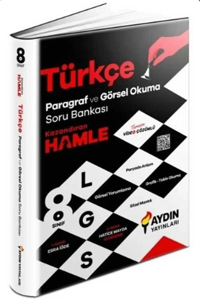 8. Sınıf LGS Türkçe Paragraf ve Görsel Okuma Soru Bankası Video Çözümlü Aydın Yayınları ürün görseli 1