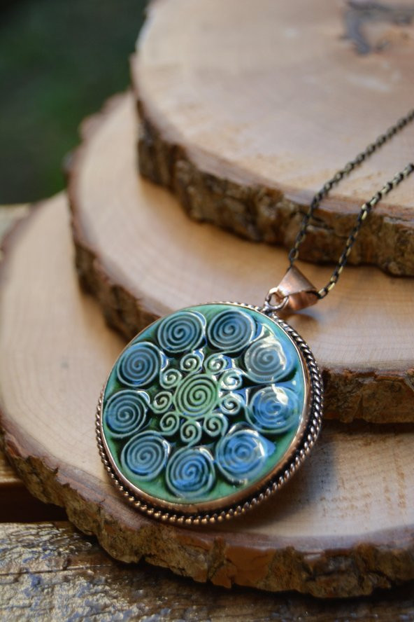 STONEAGE JEWELLERY Özel Tasarım Çini Bayan Kolye ürün görseli 1