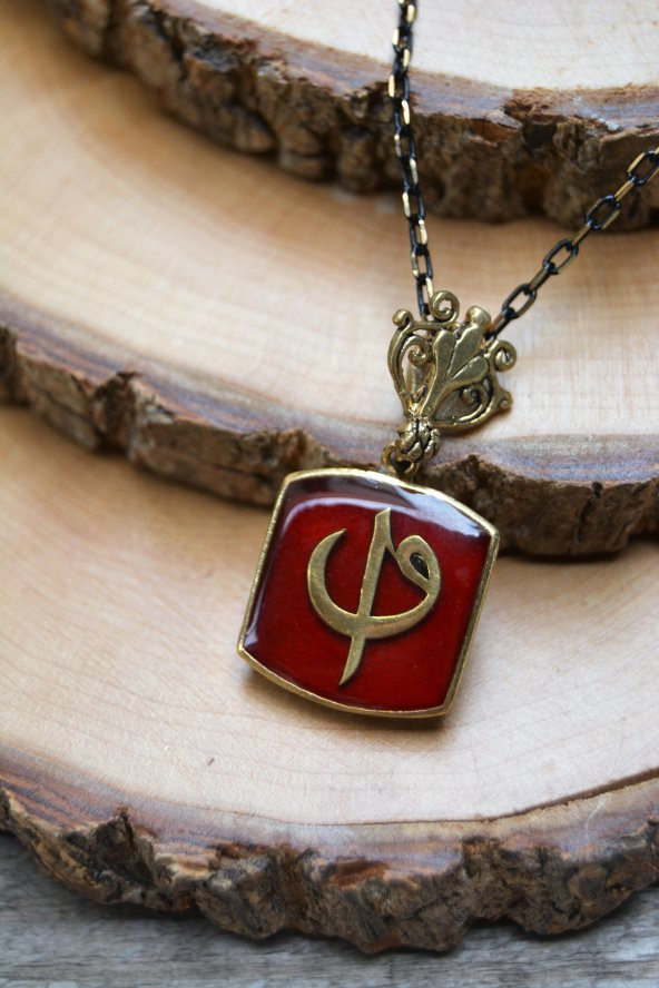 STONEAGE JEWELLERY Elif ve Vav Figürlü Bayan Bronz Kolye ürün görseli 1