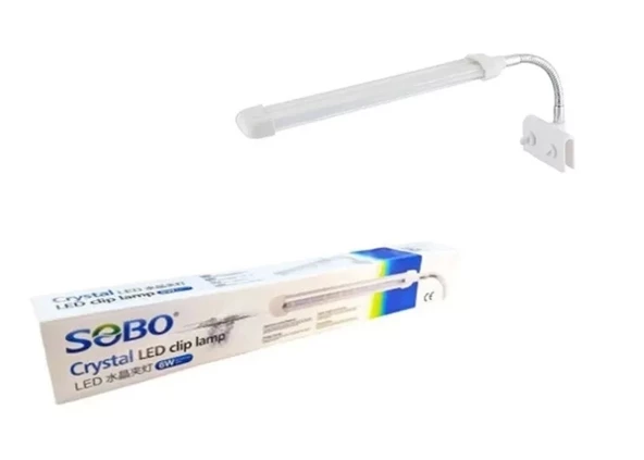 Sobo Akvaryum Klipsli Led Askı Lamba 6W 24 cm Beyaz+Pembe SB-CL6W ürün görseli 1