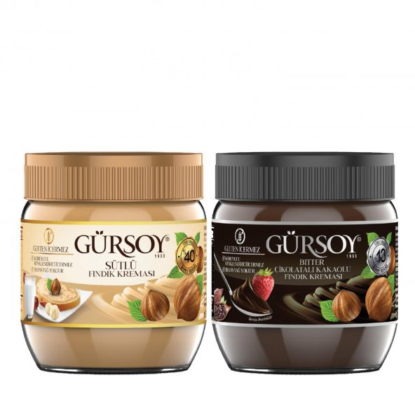 Sütlü Fındık Kreması 400 G & Bitter Kakaolu Fındık Kreması 400 G ürün görseli 1