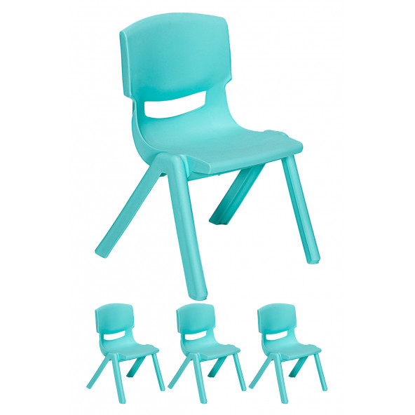 Junior 4 Adet Ergonomik Konforlu Anaokulu Kreş Çocuk Sandalyesi - Turkuaz ürün görseli 1