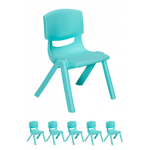 Junior 6 Adet Ergonomik Konforlu Anaokulu Kreş Çocuk Sandalyesi - Turkuaz ürün görseli 1