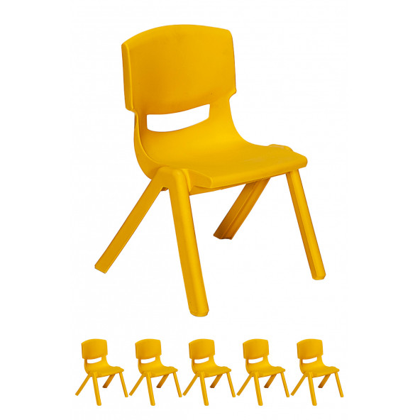 Junior 6 Adet Ergonomik Konforlu Anaokulu Kreş Çocuk Sandalyesi - Sarı ürün görseli 1